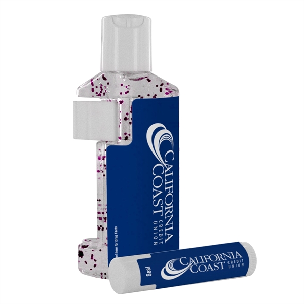 2 oz. Beaded Sanitizer Duo Bottle with Lip Moisturizer - Image 7