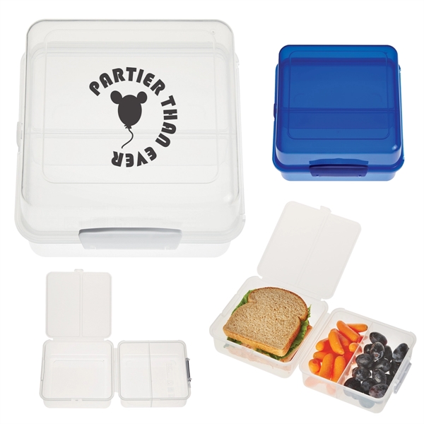 Split-Level Lunch Container With Custom Handle Box - Image 2