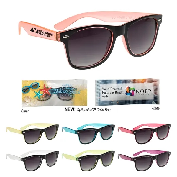 Two-Tone Translucent Malibu Sunglasses - Image 1