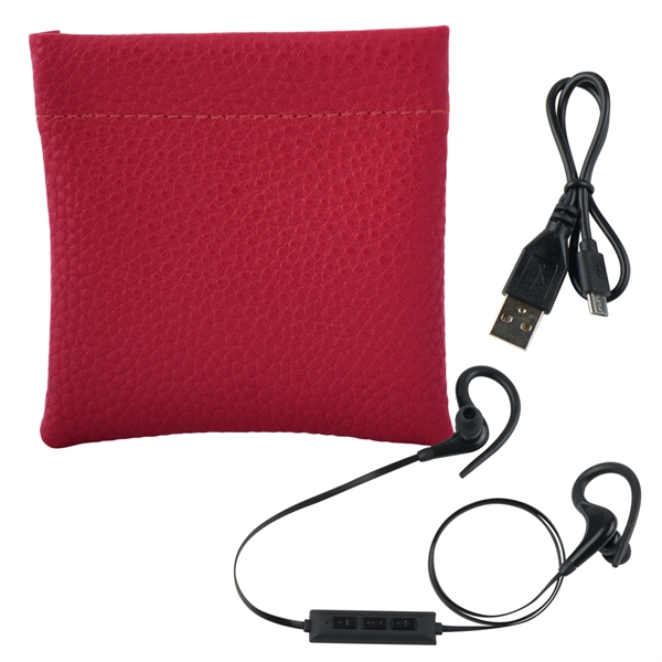 Leatherette Squeeze Tech Pouch With Wireless Earbuds - Image 7