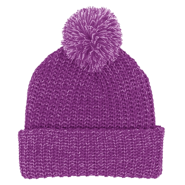 Grace Collection Pom Beanie With Cuff - Image 44