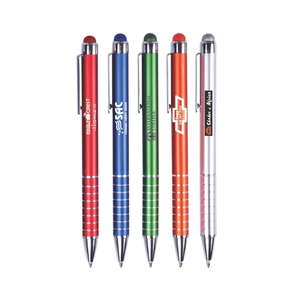 Aluminum Ballpoint Pen with Stylus - Image 1