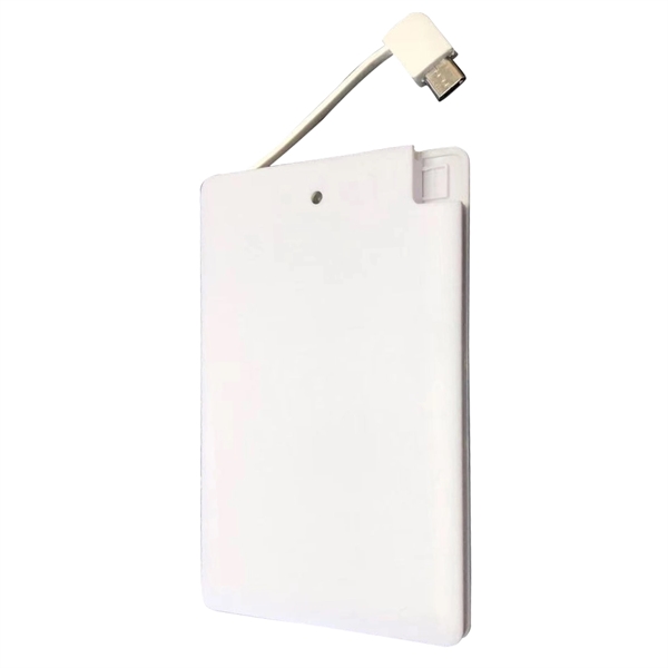 SlenderLite 2500mAh Credit Card Size Charger W/Cable - Image 2