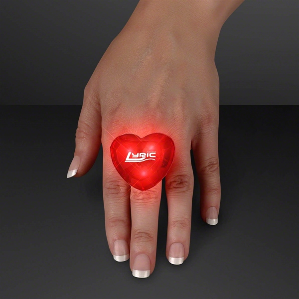 Light-up Huge Gem Flashing Heart Ring - Image 1