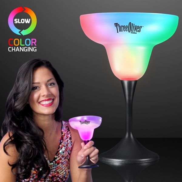 LED Margarita Glass with Classy Black Base - Image 1