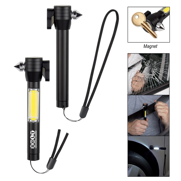 Car Emercenty Tool 4 in 1 Bright COB Aluminum Flashlight, Wi - Image 1