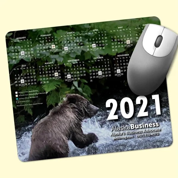 Vynex®Heavy Duty 8x9.5x1/8 Hard Surface Calendar Mouse Pad - Image 1