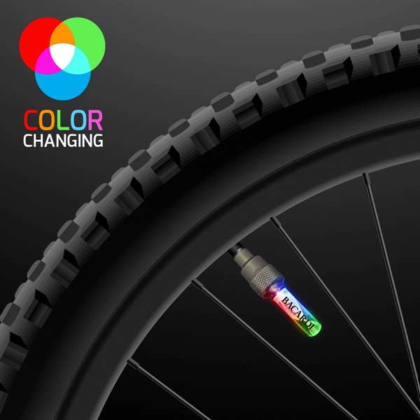 Flashing LED Valve Bicycle Light for Tires - Image 1