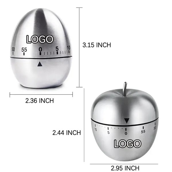 60-Minute Stainless Steel Egg/Apple Shape Kitchen Winding  - Image 2