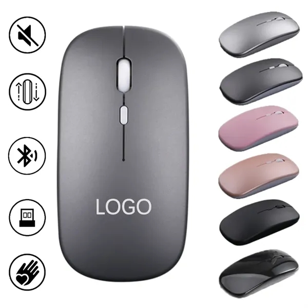 USB Rechargeable Silent Computer Ultra Thin Mouse      - Image 1