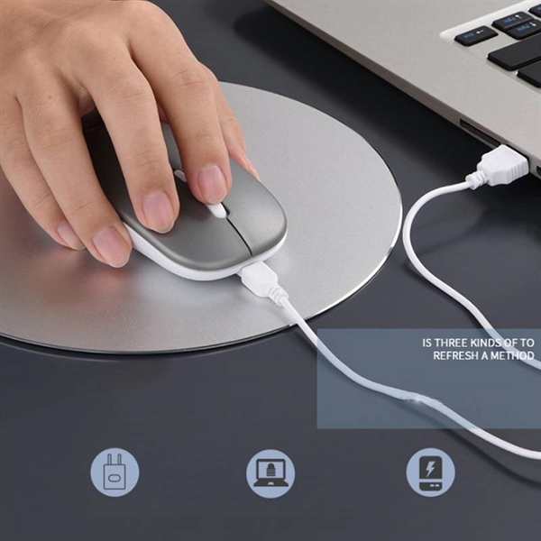 USB Rechargeable Silent Computer Ultra Thin Mouse      - Image 5