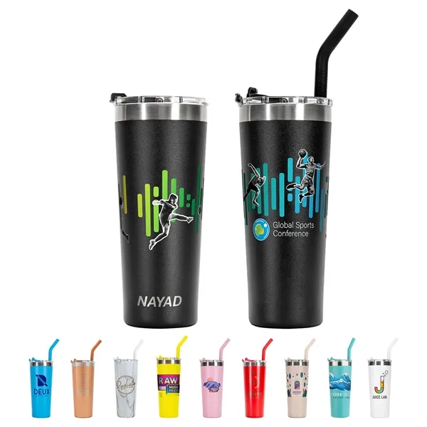 Nayad Trouper 22oz Stainless Double Wall Tumbler with Straw - Image 1