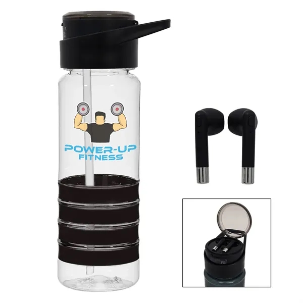 24 Oz. Tritan Banded Gripper Bottle With Wireless Earbuds - Image 3