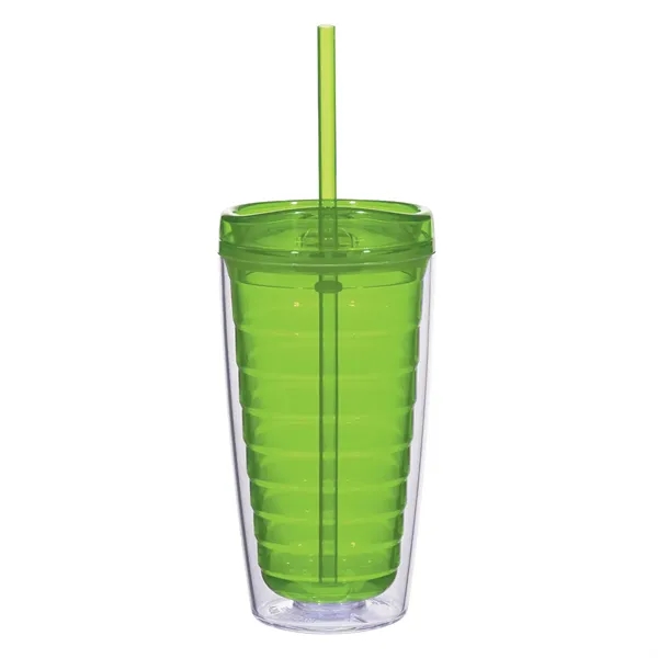 16 Oz. Econo Double Wall Tumbler With Lid And Straw - Image 18