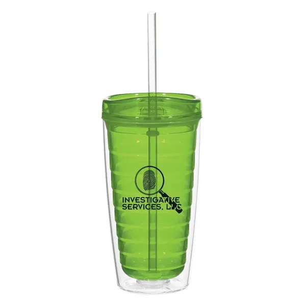16 Oz. Econo Double Wall Tumbler With Lid And Straw - Image 19