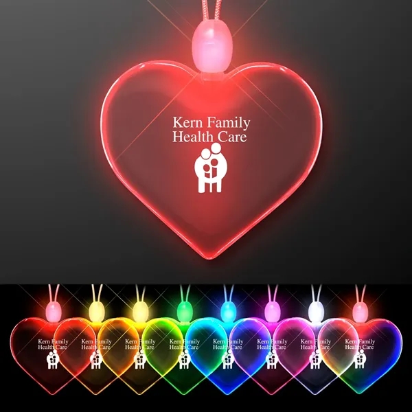 Light Up Acrylic Heart Necklace - Image 1