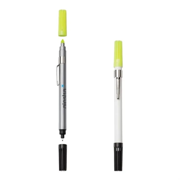 DriMark™ Double Header Nylon Point Pen/Highlighter - Image 1