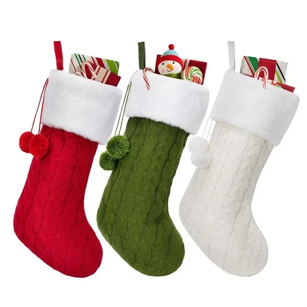 15.7 In xmas decorations knit christmas stockings     - Image 1