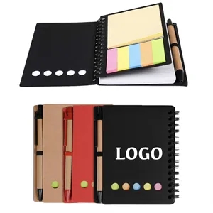 Sticky Business Notebook with Pen In Holder