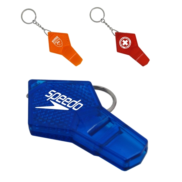 Union Printed, Reflective Safety Whistle Keychain