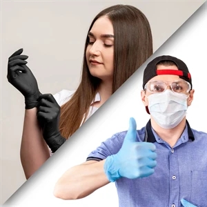 Black & Blue 510K Powder Free Nitrile Exam Gloves