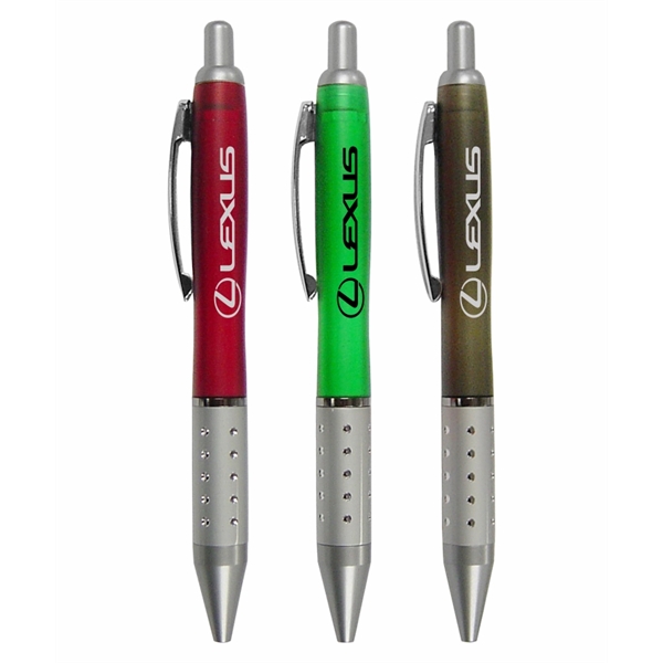 Translucent "Dots" Click Pen with Silver Grip