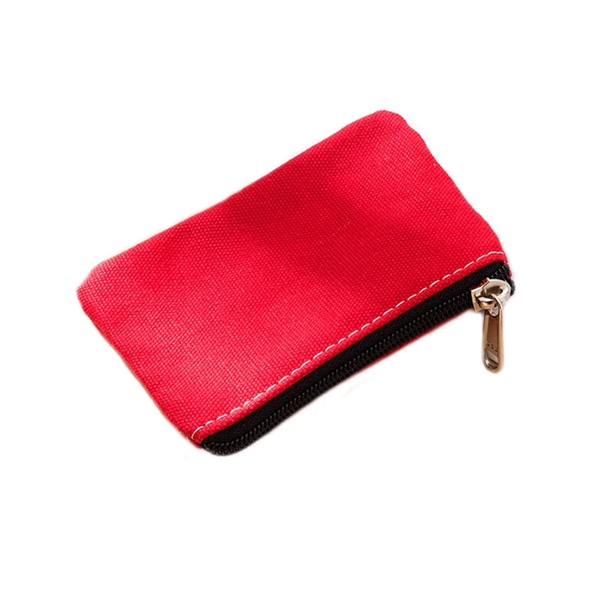 Canvas coin purse zipper pouch wallet      - Image 2