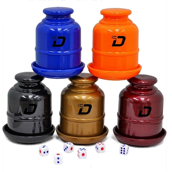 Solid Color Plastic Dice Shaker Box - Image 1