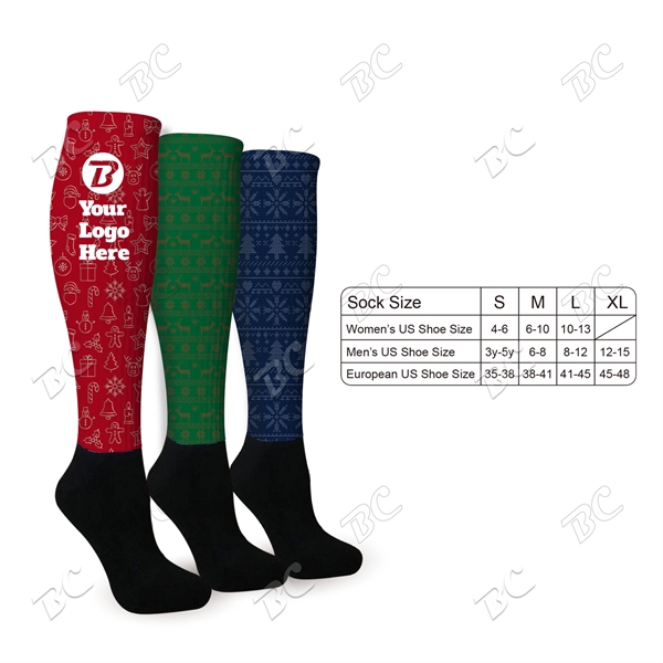 Knee High Socks with Holiday Design TOP - Image 1