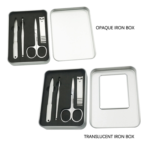 4 PCS Manicure Set with Iron Box     - Image 3
