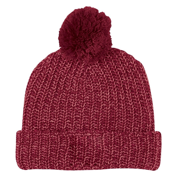 Grace Collection Pom Beanie With Cuff - Image 53