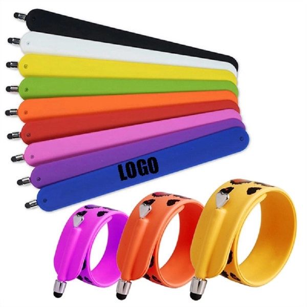 Silicone Slap Bracelet with Touch Screen Pen     - Image 1
