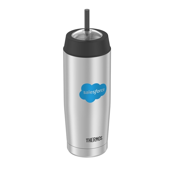 18 oz. Thermos® Double Wall Stainless Steel Tumbler w/ Straw - Image 1