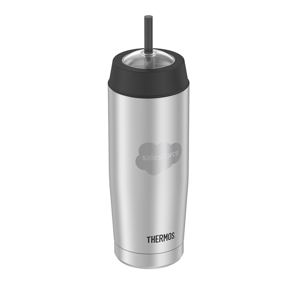 18 oz. Thermos® Double Wall Stainless Steel Tumbler w/ Straw - Image 2