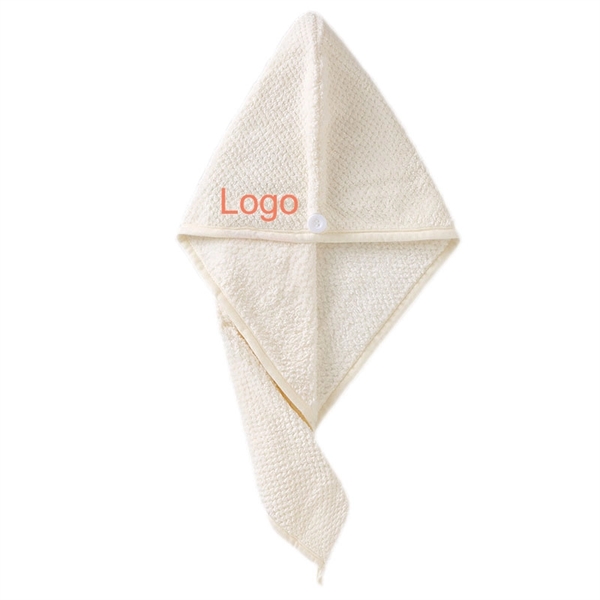 Coral velvet towel wrap drying hair cap hat     - Image 3