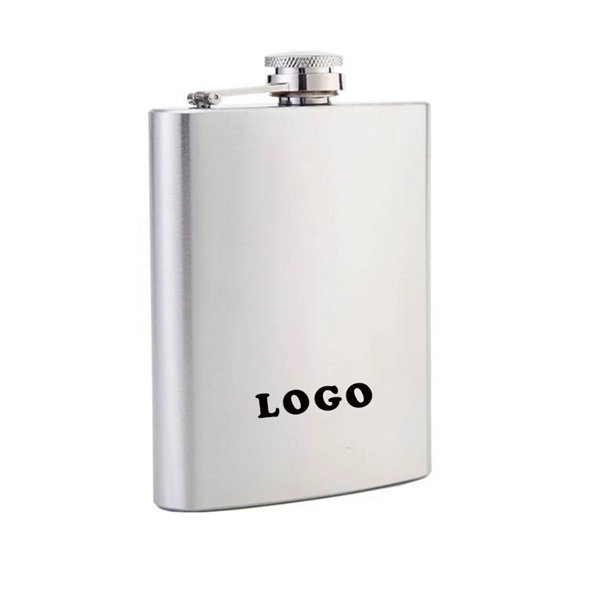 8oz Stainless Steel Hip Flask - Image 1