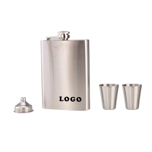 7oz. Stainless Steel Flask Gift Set - Image 3