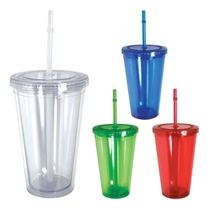 16 oz. Retractable Straw Acrylic Cup