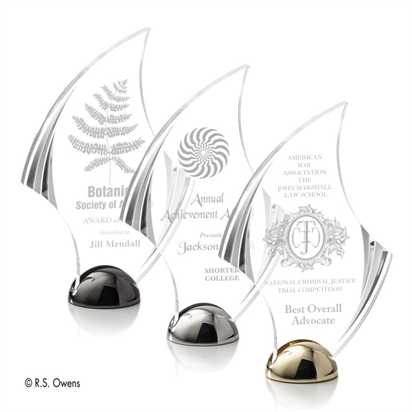 Flourish Hemisphere Award - Laser Engraved - Image 1