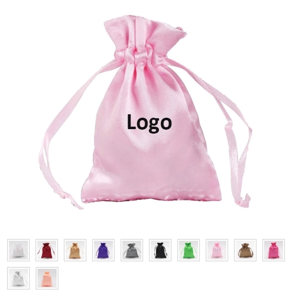3" x 4" Satin Gift Bags, Jewelry Bags, Drawstring Bags - Image 1