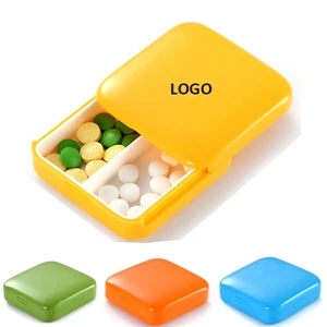 2 Compartments Square Pill Organizer, Pill Case