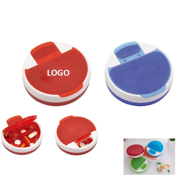 Round Pill Organizer With 4 Compartments