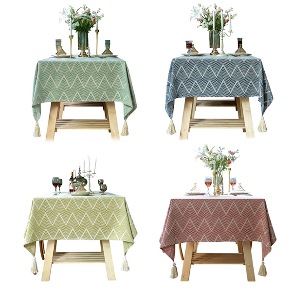 53 x 78 Inch Cotton and linen Table Cloth     - Image 1