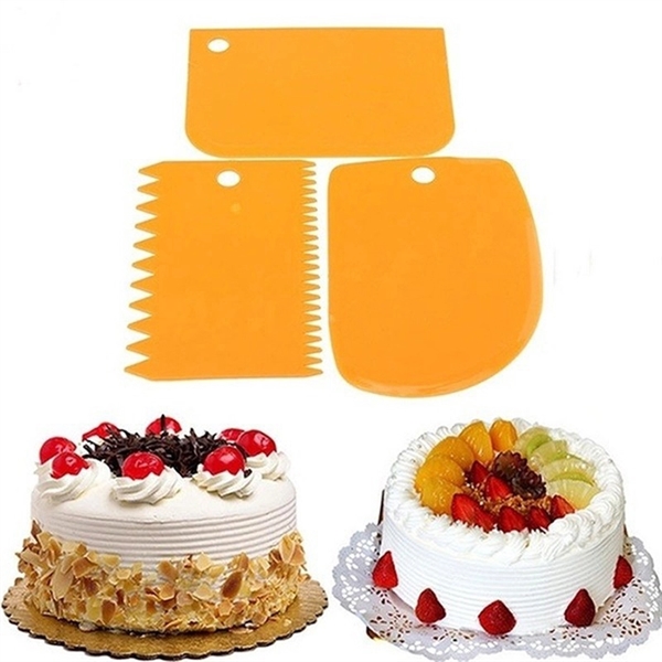 3Pcs/Set Plastic Cake Cream Spatula Dough Knife Cutter - Image 4