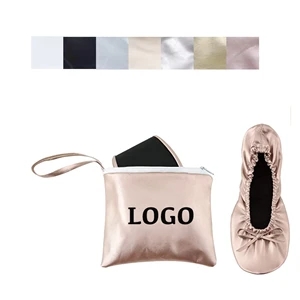 Travel Ballet Flats with Wristlet Bag