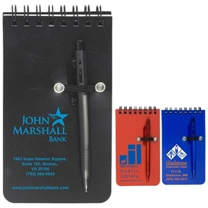 Pocket Sized Spiral Jotter Notepad Notebook with Pen