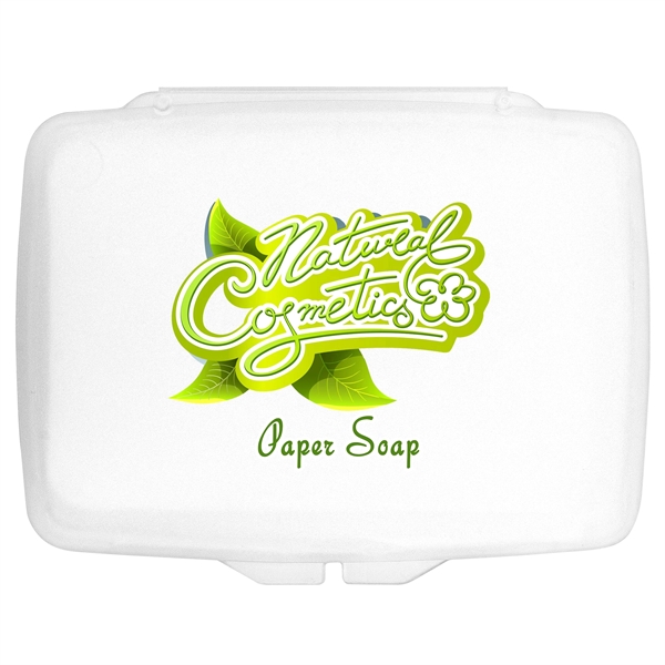Travel-Size Paper Soap with Plastic Container - Image 3