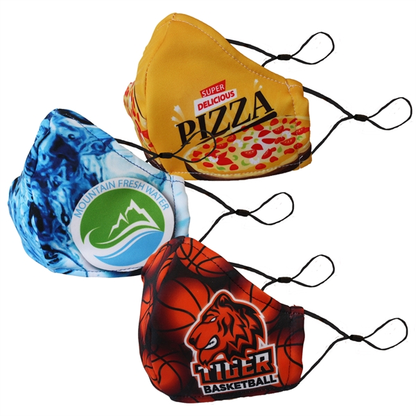 Sublimated 3-Ply Form-Fitting Face Mask - Image 1