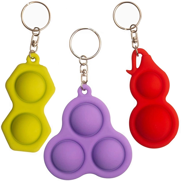 Triangular Fidget simple dimple toy stress reliever Key chai - Image 1