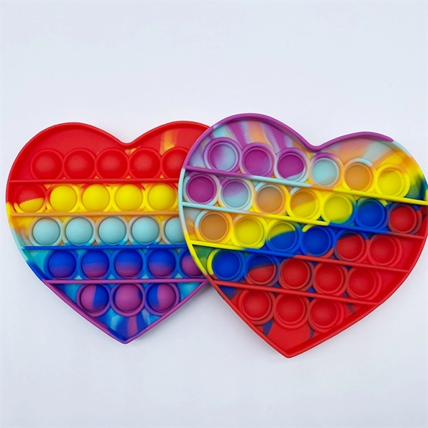 Heart Shape Silicone Push Pop Bubble Toy     - Image 1